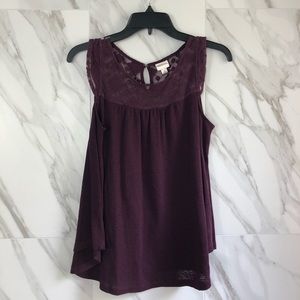 Merona Maroon Lacey Tank Top
